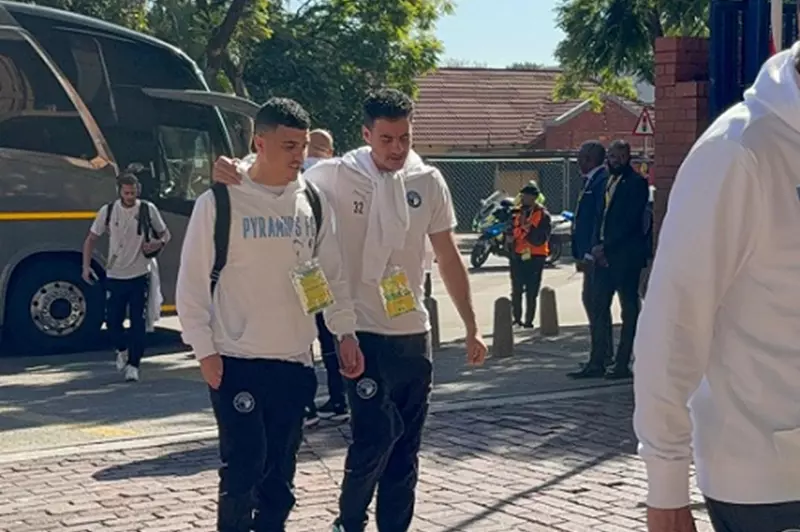 بعثة بيراميدز تصل إلى ملعب نهائي دوري أبطال أفريقيا استعدادًا لملاقاة صنداونز